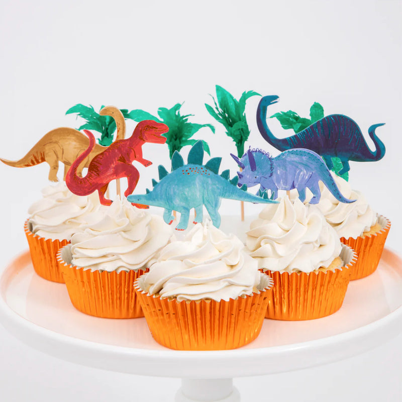 Cupcake Kit von Meri Meri mit Topper und Förmchen im Dino-Design