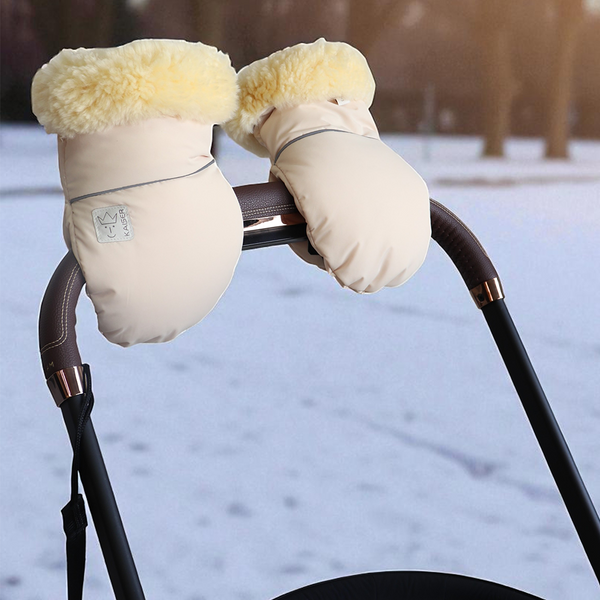 Kinderwagen Handschuhe in Cream | Warmes Lammfell ▻ Jetzt bestellen