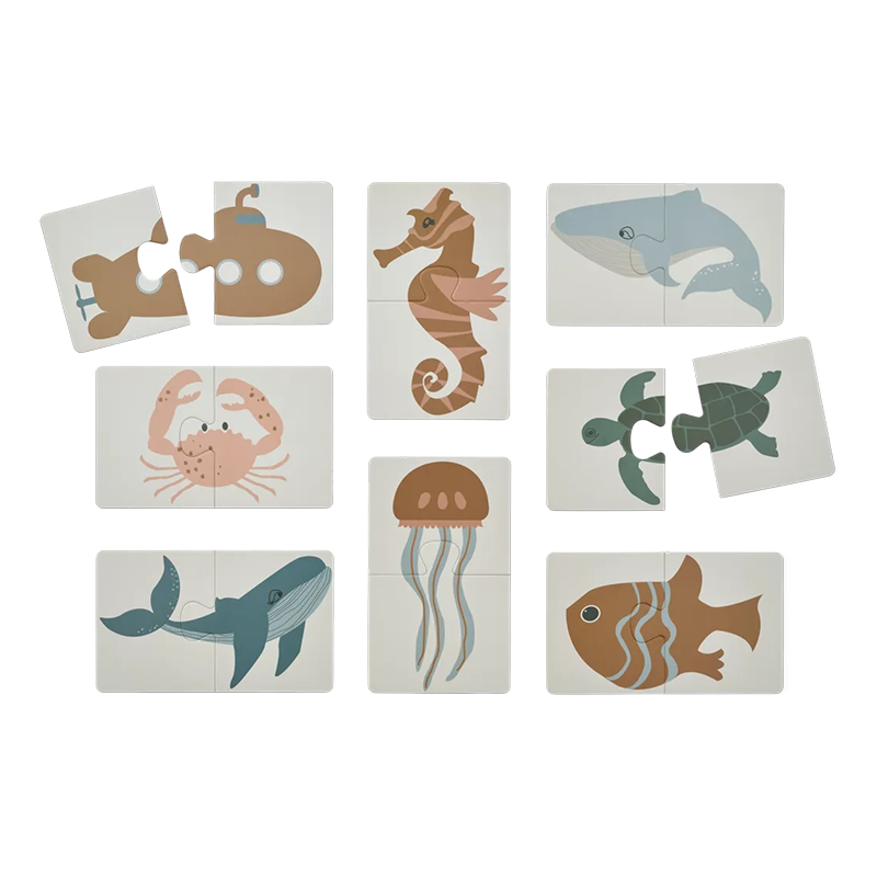 Liewood Beginner Puzzle Brett mit Tiermotiven in der Farbe Sea Creature/Sandy