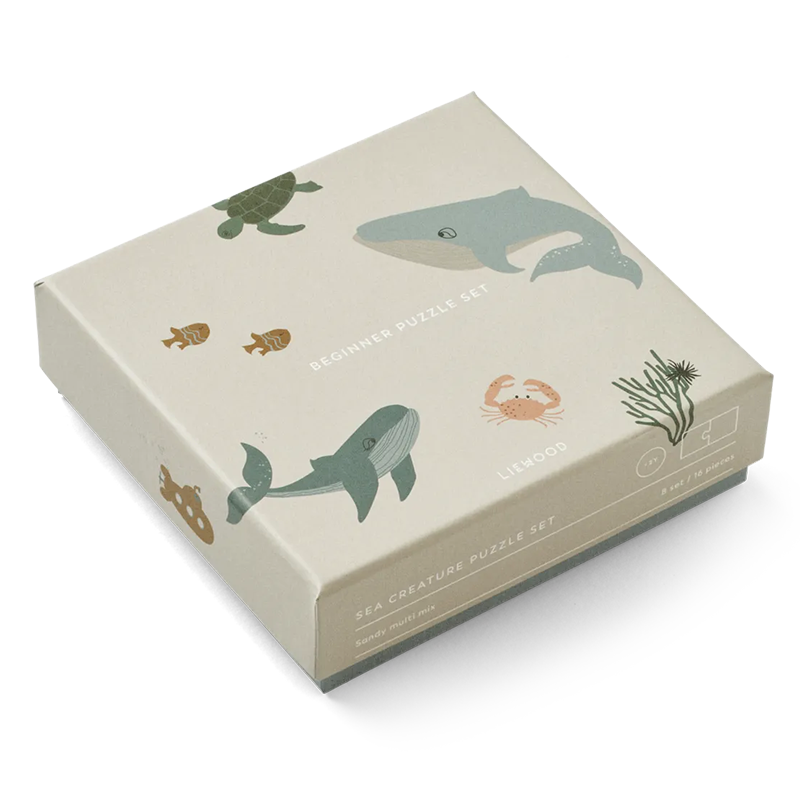 Liewood Beginner Puzzle Brett mit Tiermotiven in der Farbe Sea Creature/Sandy