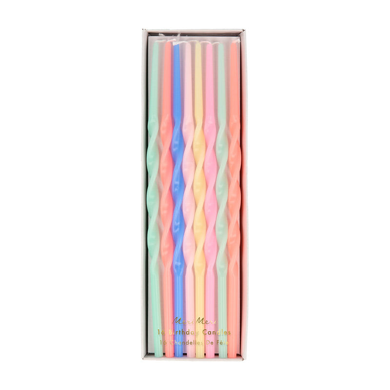 Meri Meri – 16 Kuchen-Kerzen gedreht in 6 tollen Farben