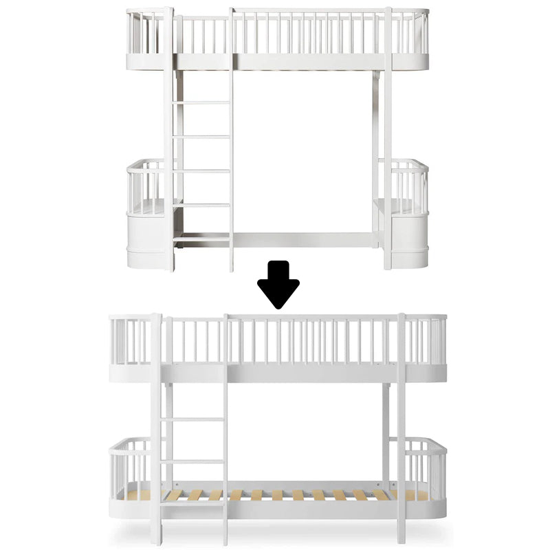 Oliver Furniture Conversion Kit Wood Loft Bed to Mid-High Bunk Bed White