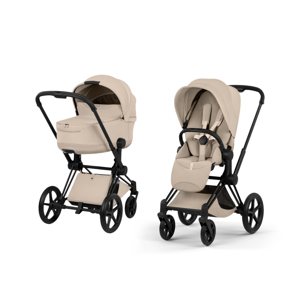 Cybex PRIAM Comfort  Komplettset Matt Black inkl. Babywanne Cozy Beige