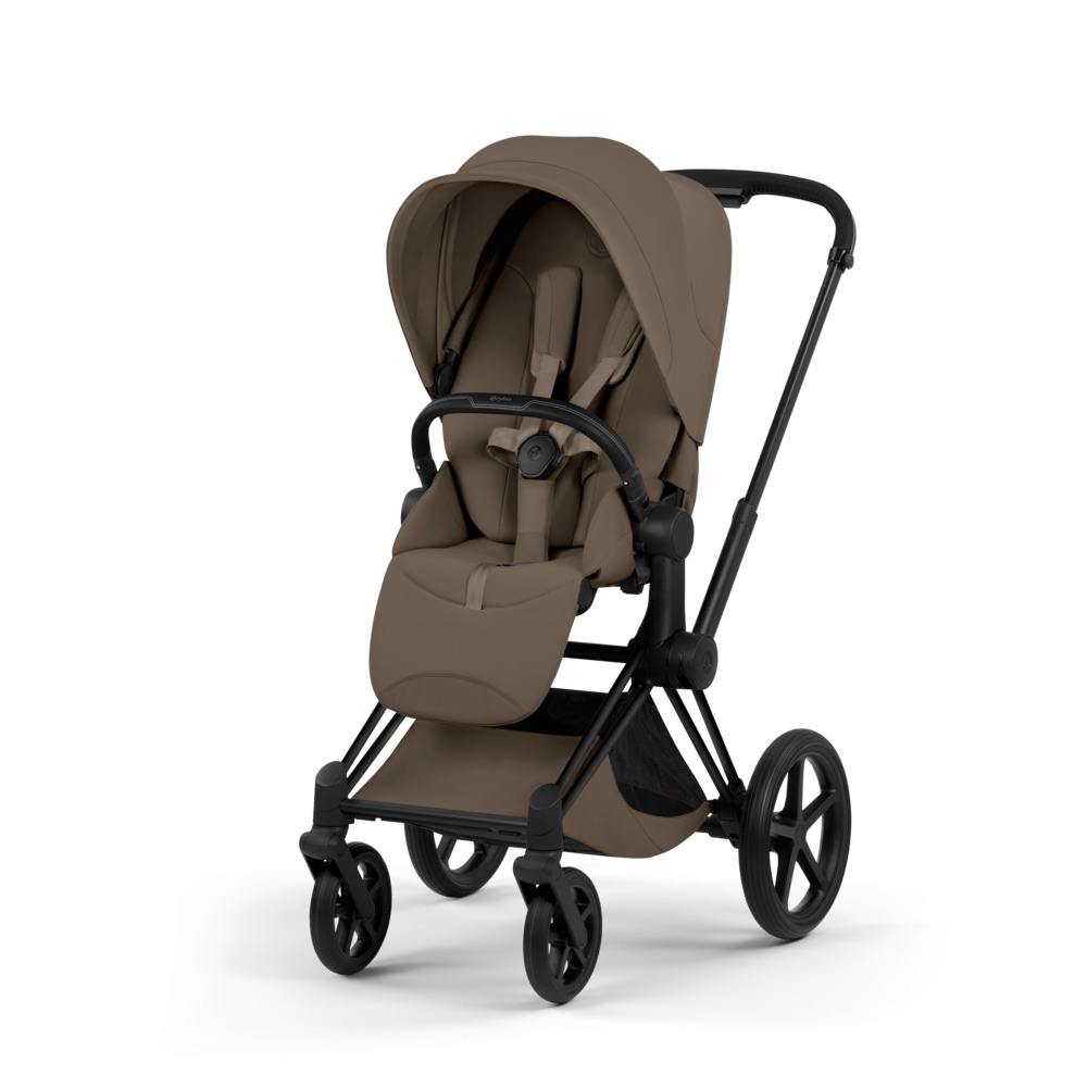 Cybex PRIAM Comfort Ensemble complet Matt Black avec nacelle Coconut Brown