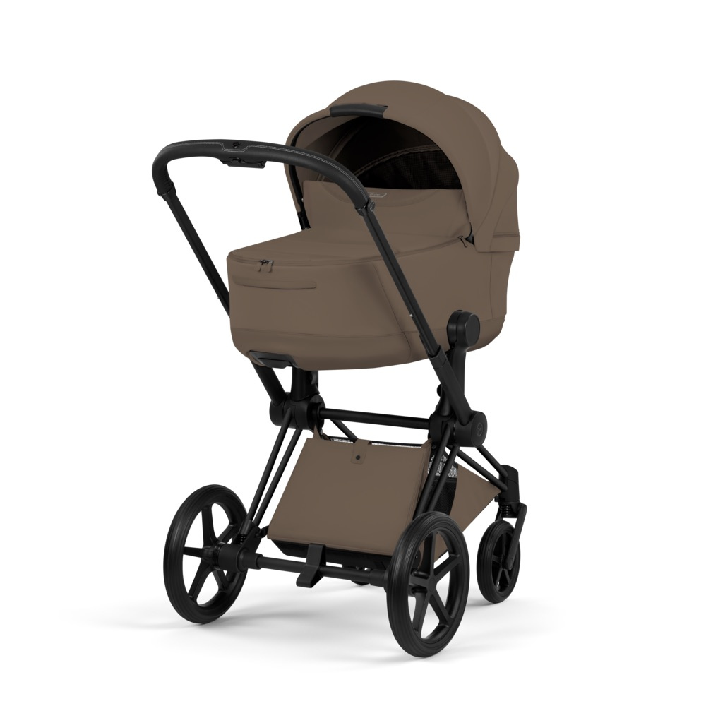 Cybex PRIAM Comfort Ensemble complet Matt Black avec nacelle Coconut Brown