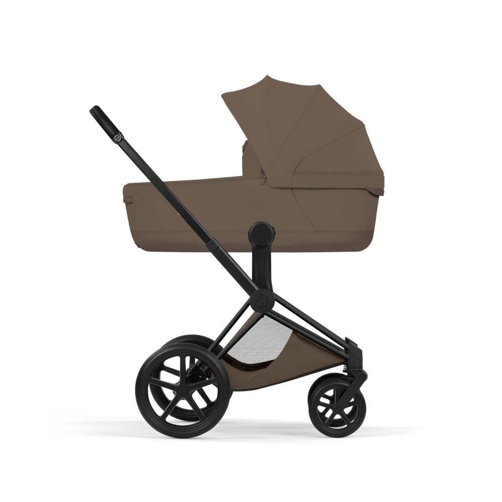 Cybex PRIAM Comfort Ensemble complet Matt Black avec nacelle Coconut Brown