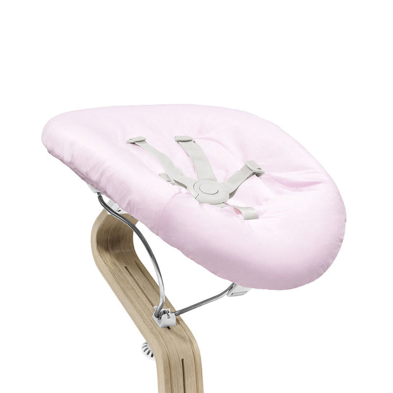 Babyaufsatz in Weiss und wendbarer Matratzenbezug in Grau und Rosa für Nomi Hochstuhl