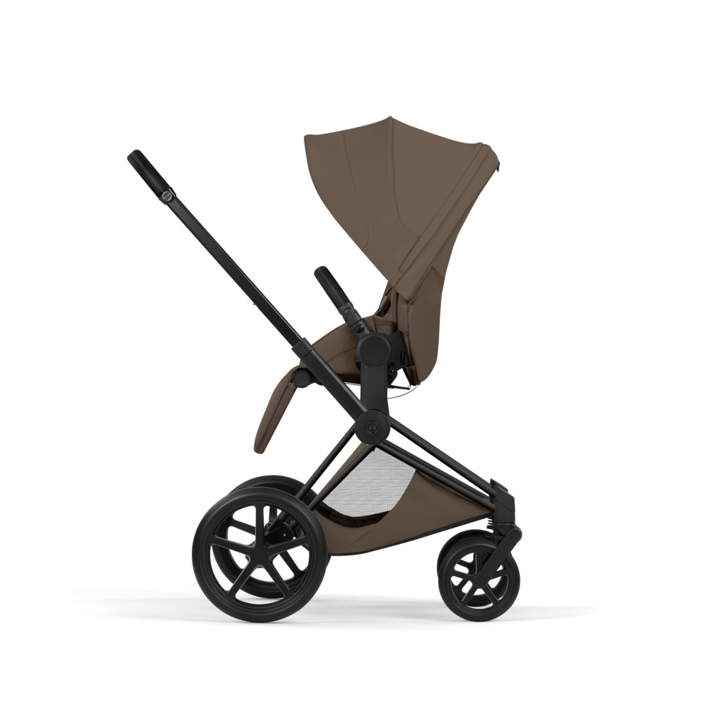 Cybex PRIAM Comfort Ensemble complet Matt Black avec nacelle Coconut Brown