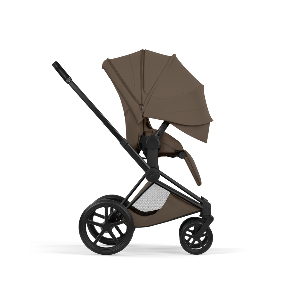 Cybex PRIAM Comfort Ensemble complet Matt Black avec nacelle Coconut Brown