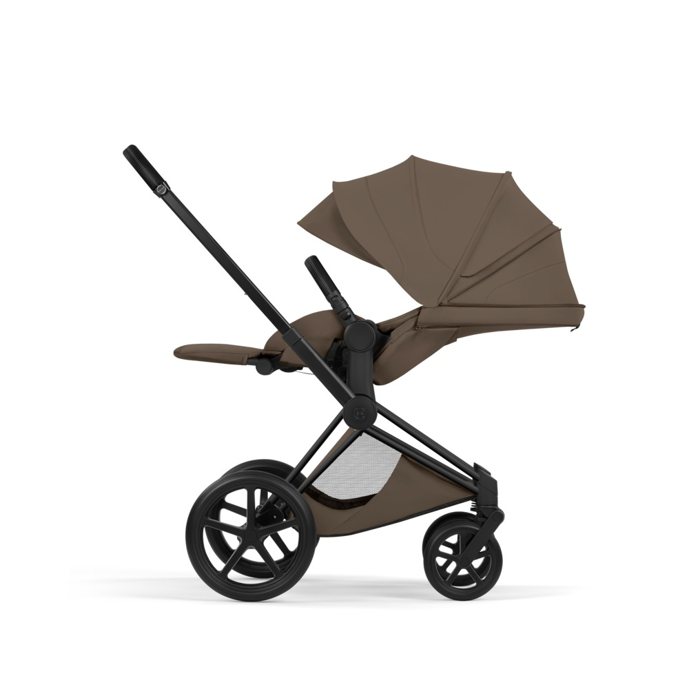 Cybex PRIAM Comfort Ensemble complet Matt Black avec nacelle Coconut Brown