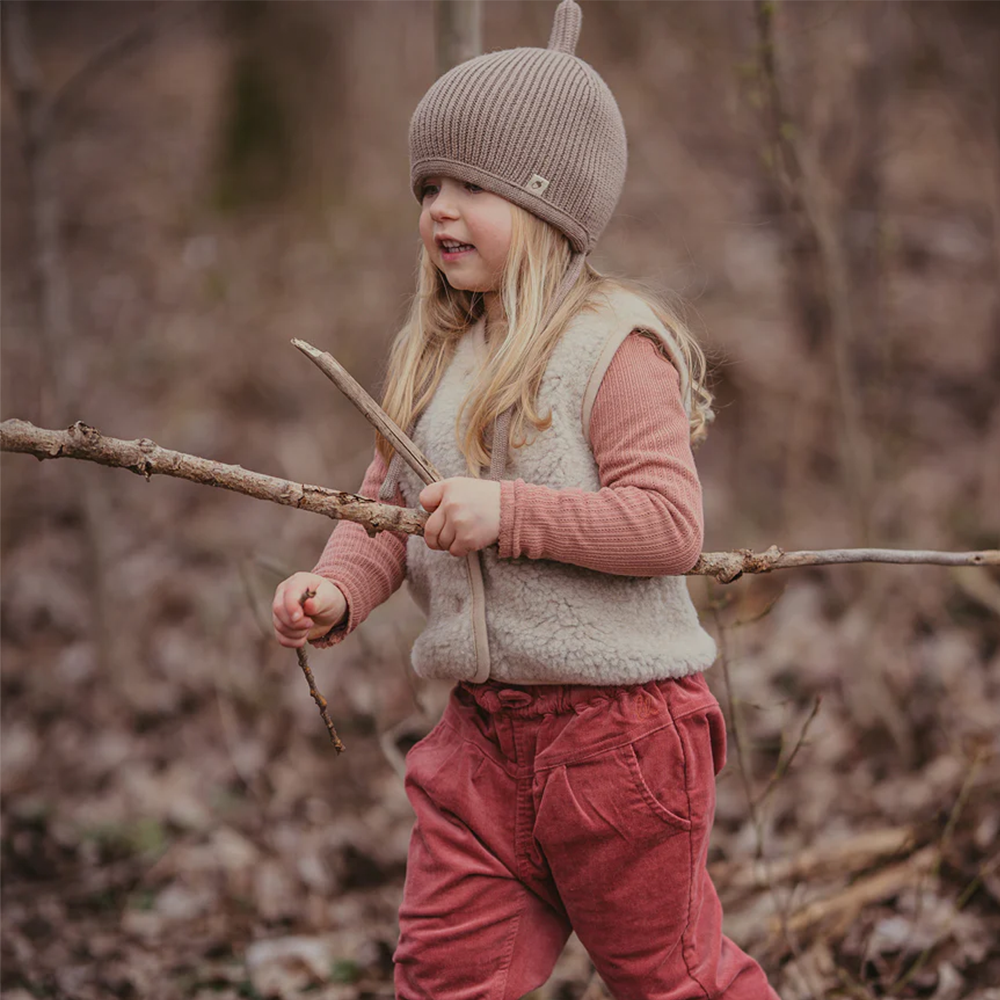 Alwero Children's Wool Vest 'TYB' Sandy Brown with Heart Special Edition