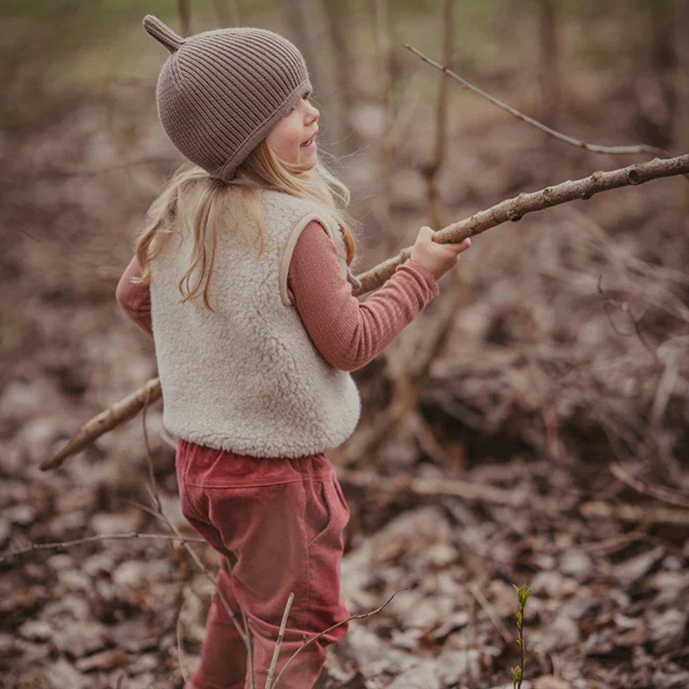 Alwero Children's Wool Vest 'TYB' Sandy Brown with Heart Special Edition