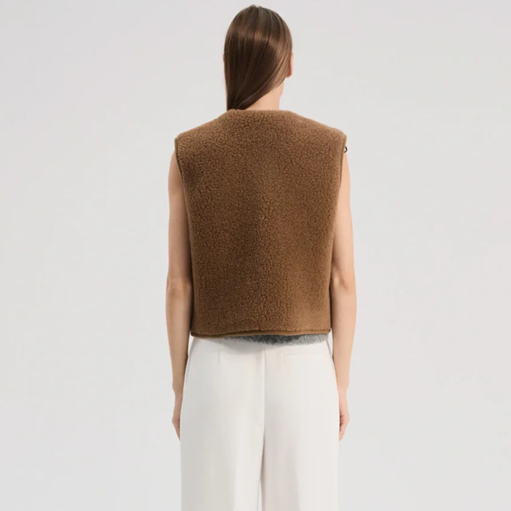 Alwero Gilet en laine pour adultes « TYB » Teddy Brown