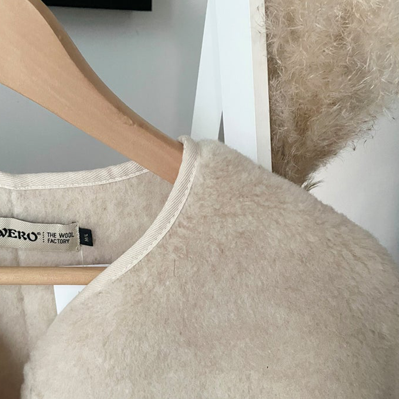 Alwero  Wolljacke für Erwachsene &#39;Cloudy Lux&#39; Alabaster