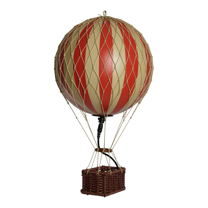 Deko LED-Heissluftballon mit roten und weissen Streifen von Authentic Models. 