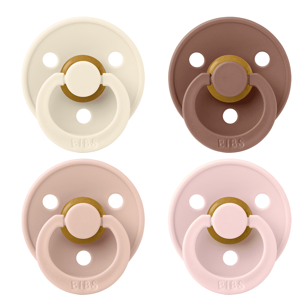 Bibs  Schnuller Naturkautschuklatex  Rund 0-6 Monate 4er-Set &#39;Try It Colour&#39; Ivory/Blush/Woodchuck/Blossom