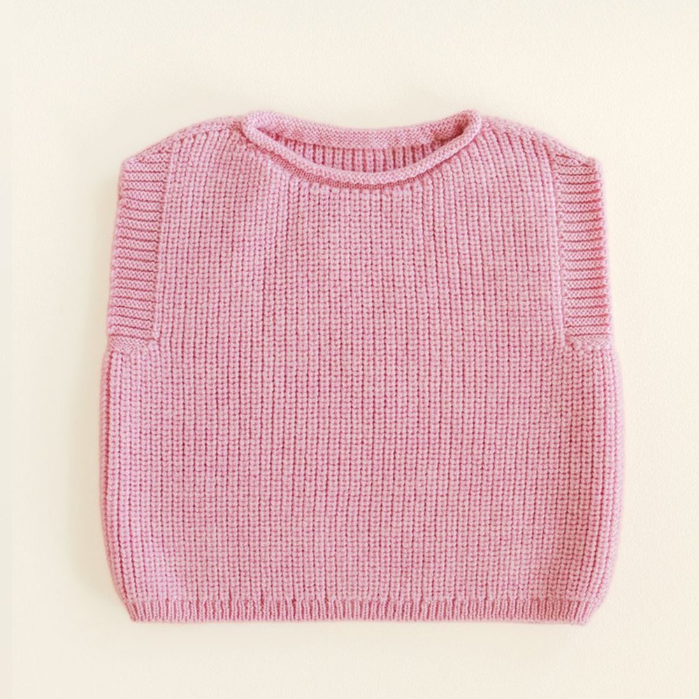 Hvid  Baby Strickweste 'Harvey'  Cotton Candy