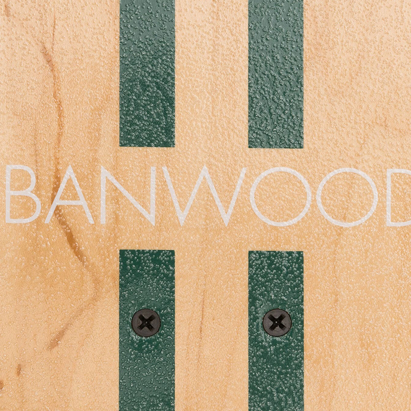 Bandwood Skateboard Green mit Nahansicht mit grünen Streifen