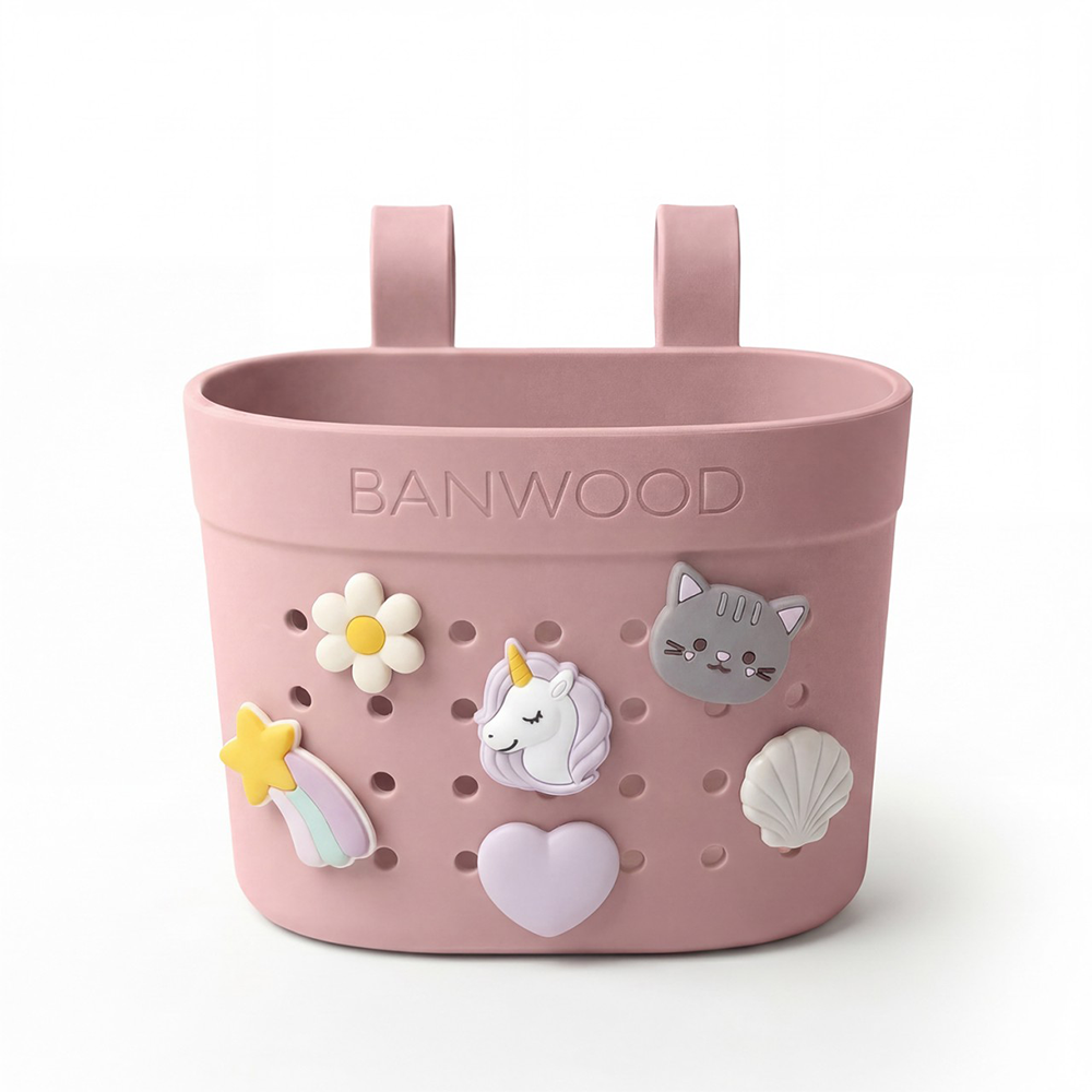 Banwood Panier « Pin & Ride » Rose Ancien