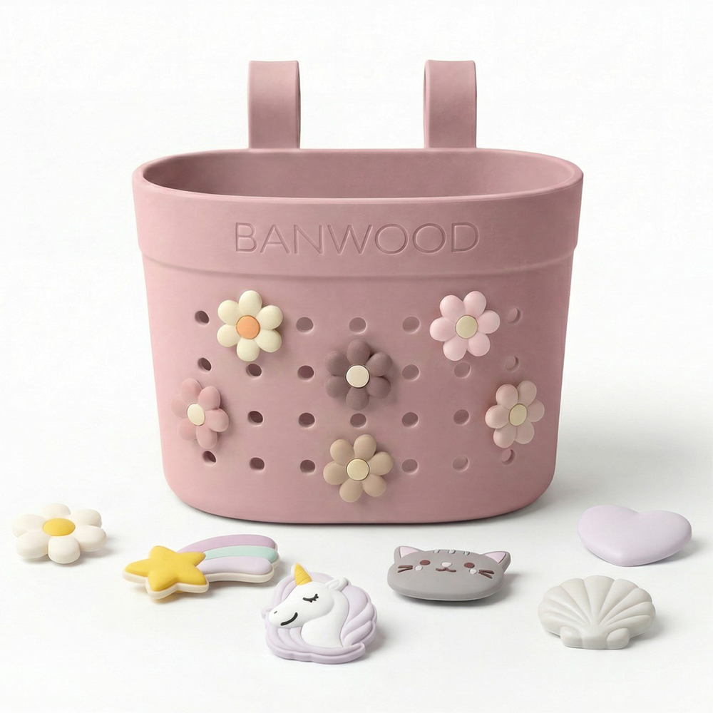 Banwood Panier « Pin & Ride » Rose Ancien