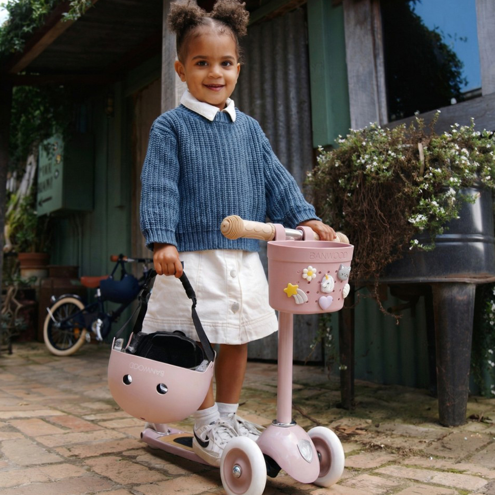 Banwood Panier « Pin & Ride » Rose Ancien