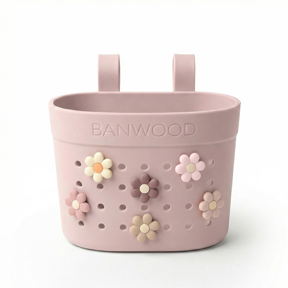 Banwood Panier 'Pin & Ride' Rose pâle