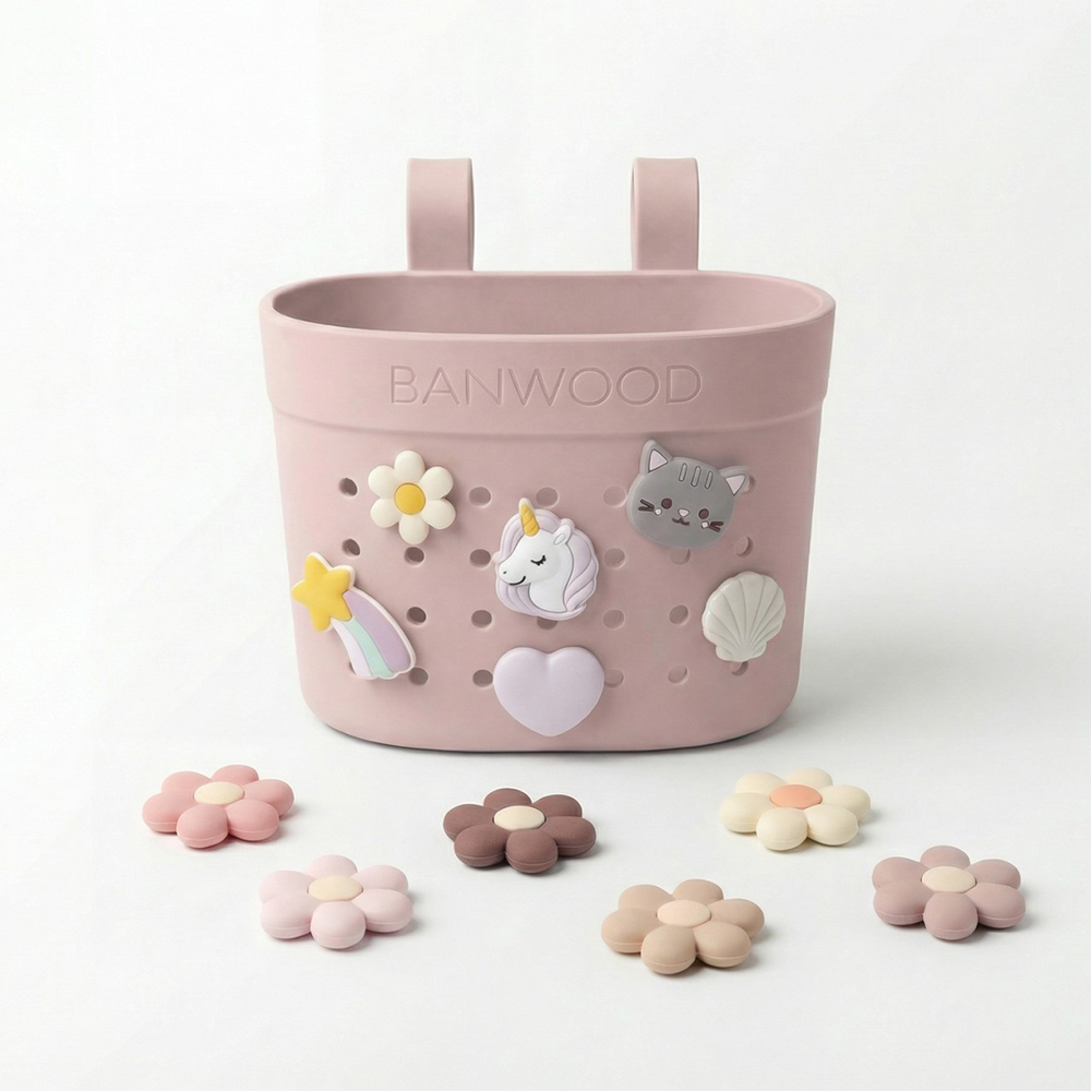 Banwood Panier 'Pin & Ride' Rose pâle