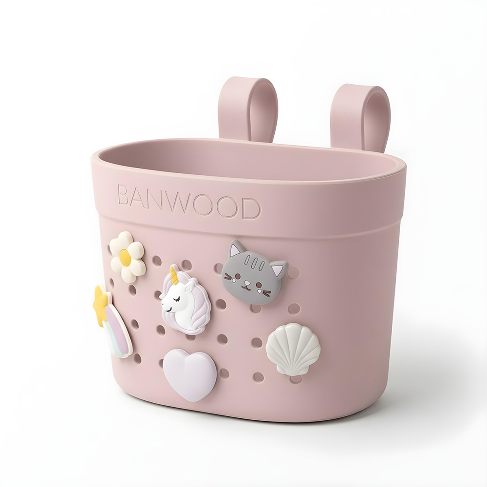 Banwood Panier 'Pin & Ride' Rose pâle