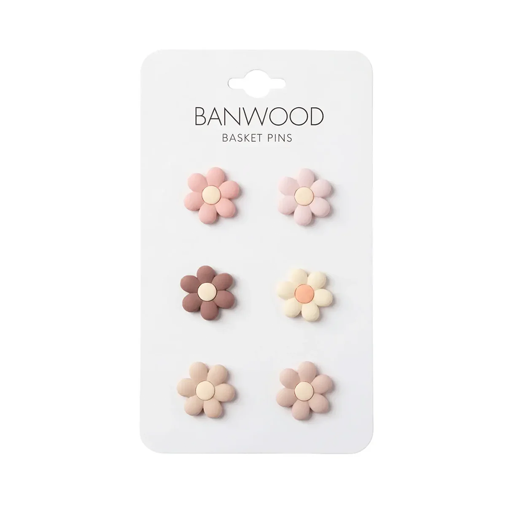 Banwood  Pins für Korb 'Pin & Ride' Blumen
