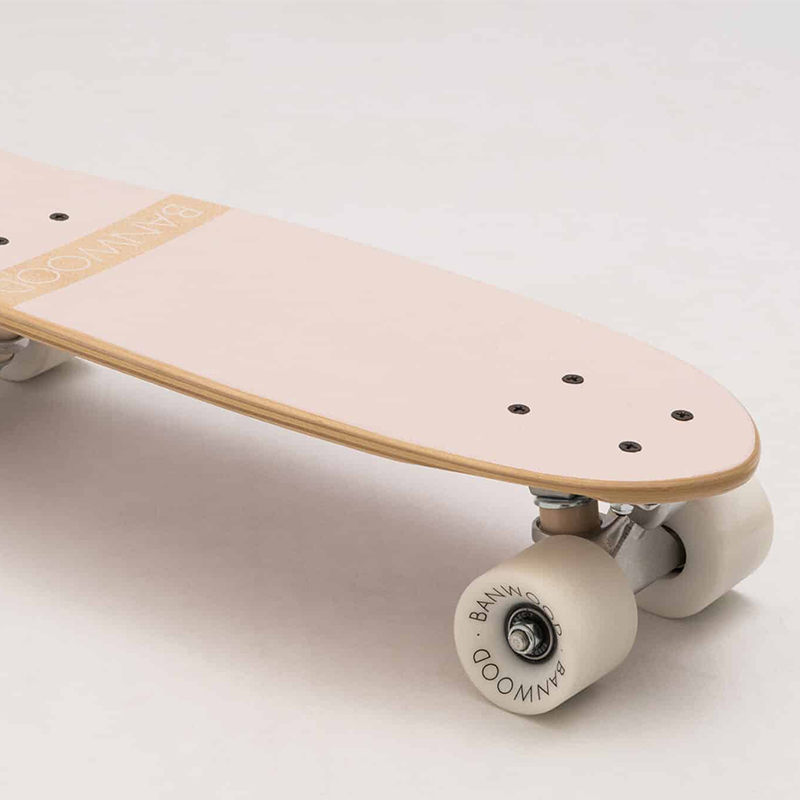 Banwood Skateboard Pink Oberseite mit weissen Rollen