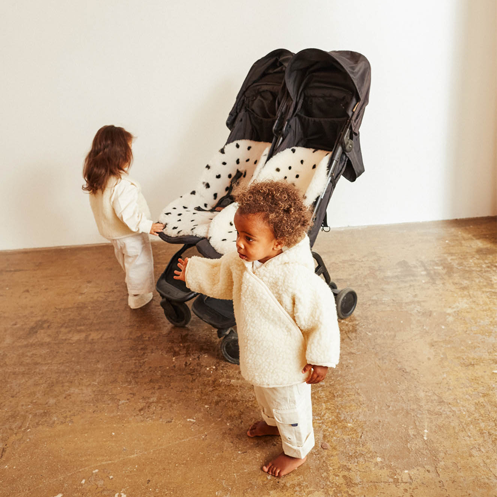 BINIBAMBA  Merino Wolljacke mit Kapuze  Milk