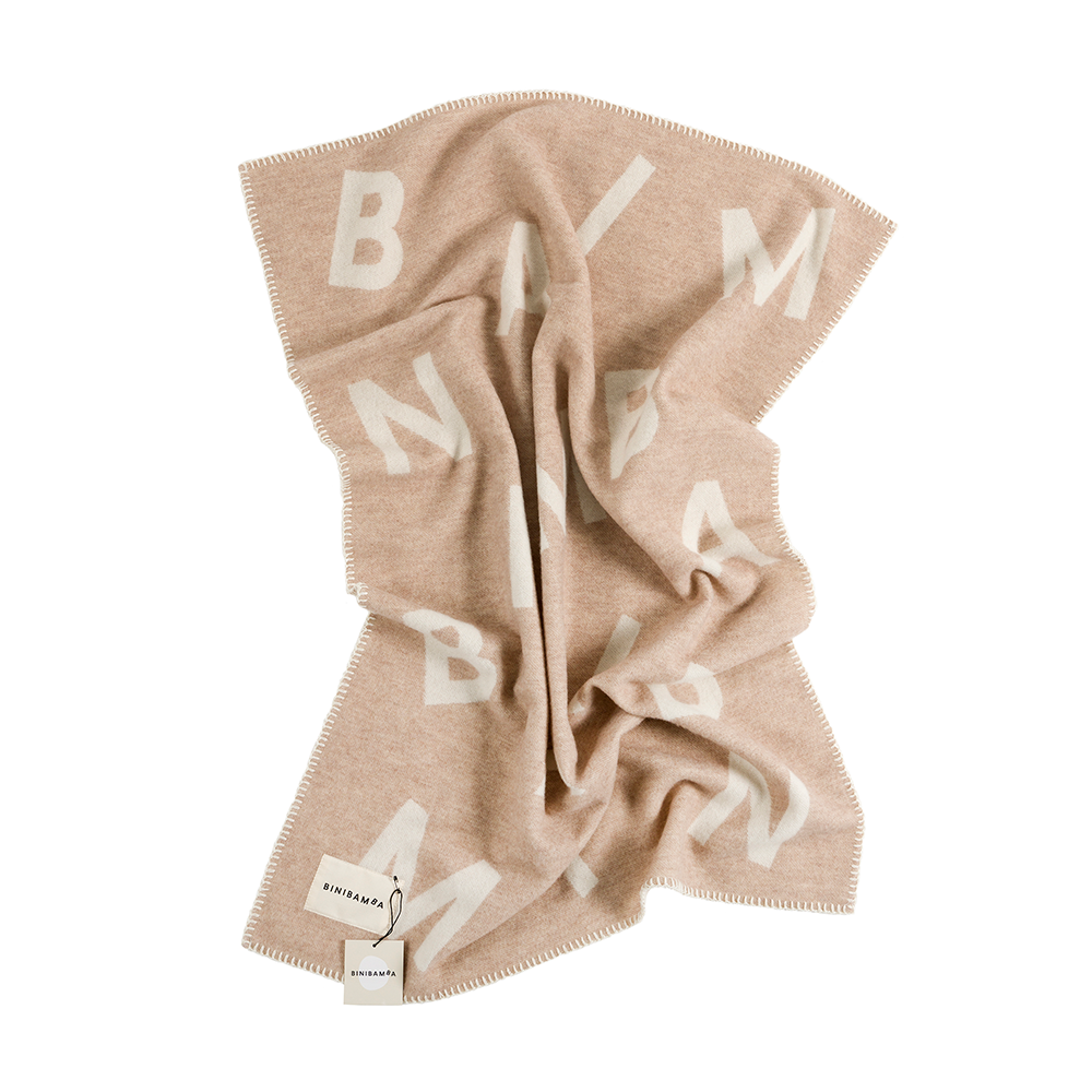 BINIBAMBA Merino Wool Blanket Alphabet