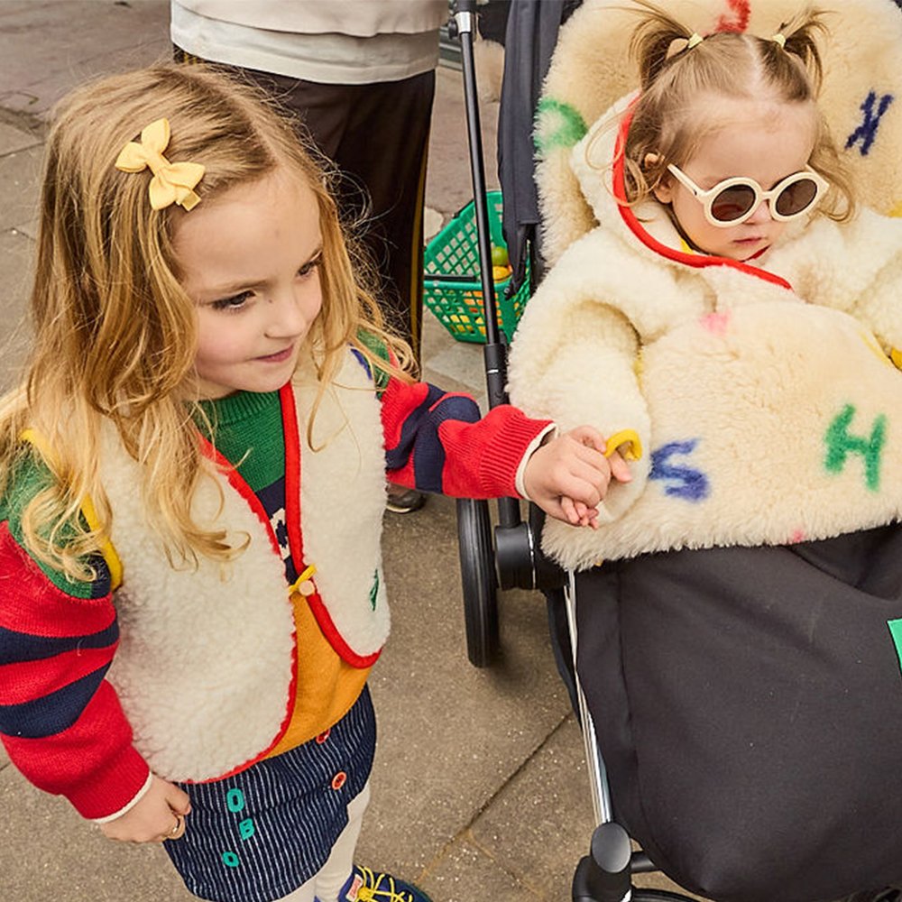 BINIBAMBA  Schaffell Kinderwagen Fusssack  &#39;Bobo x Bini&#39; Letterland