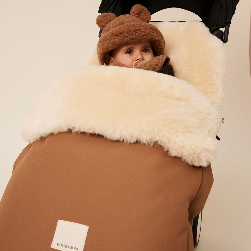 BINIBAMBA  Schaffell Kinderwagen Fusssack für alle Gurtsysteme Bruno