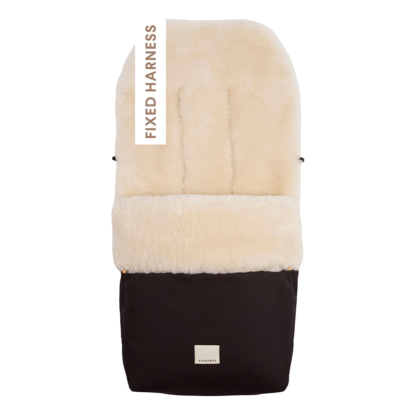 BINIBAMBA  Schaffell Kinderwagen Fusssack für alle Gurtsysteme Milk