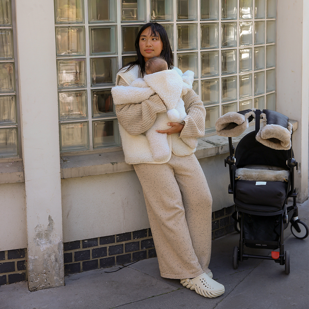 BINIBAMBA  Schaffell Kinderwagen Fusssack 0 bis 6 Monate Toast