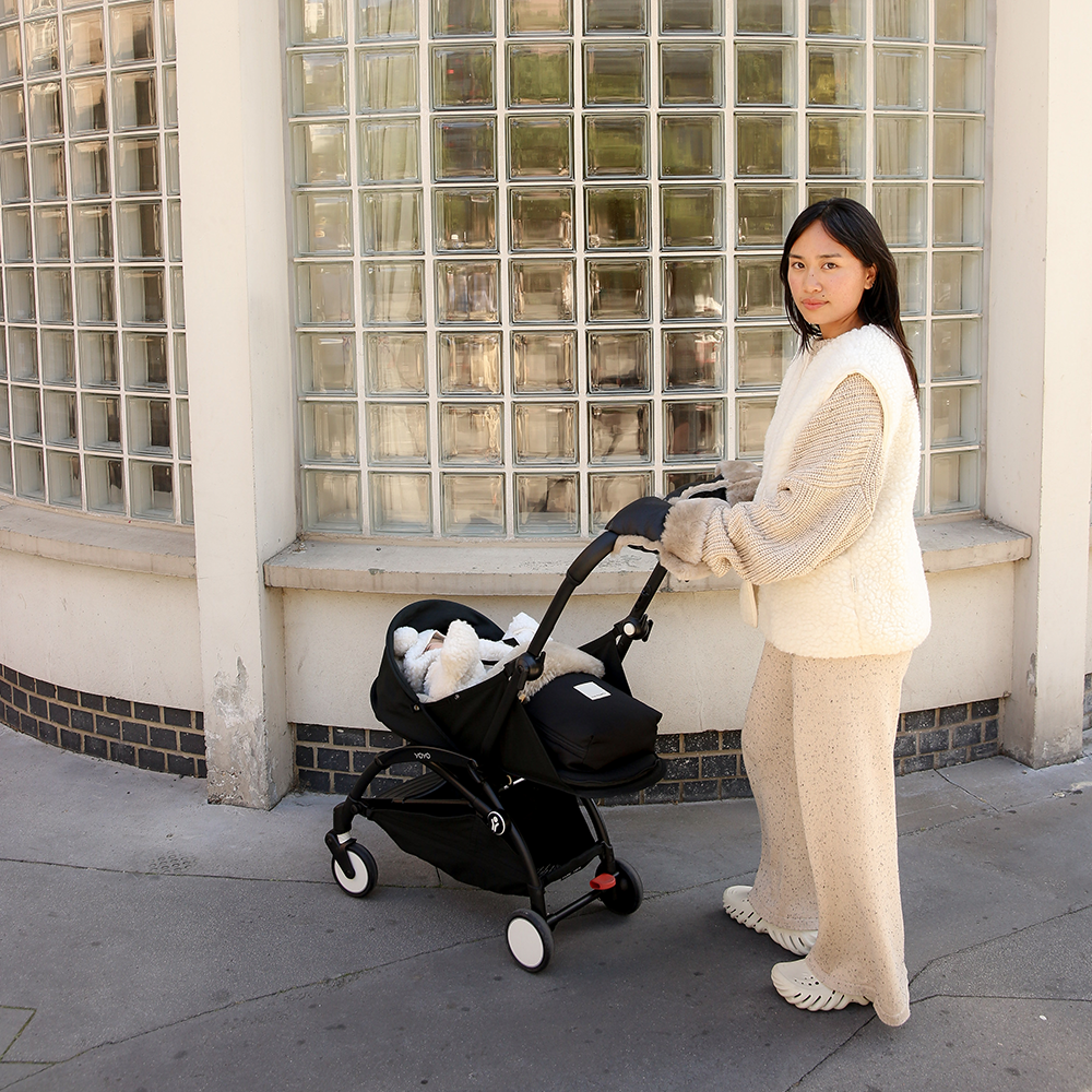 BINIBAMBA  Schaffell Kinderwagen Fusssack 0 bis 6 Monate Toast
