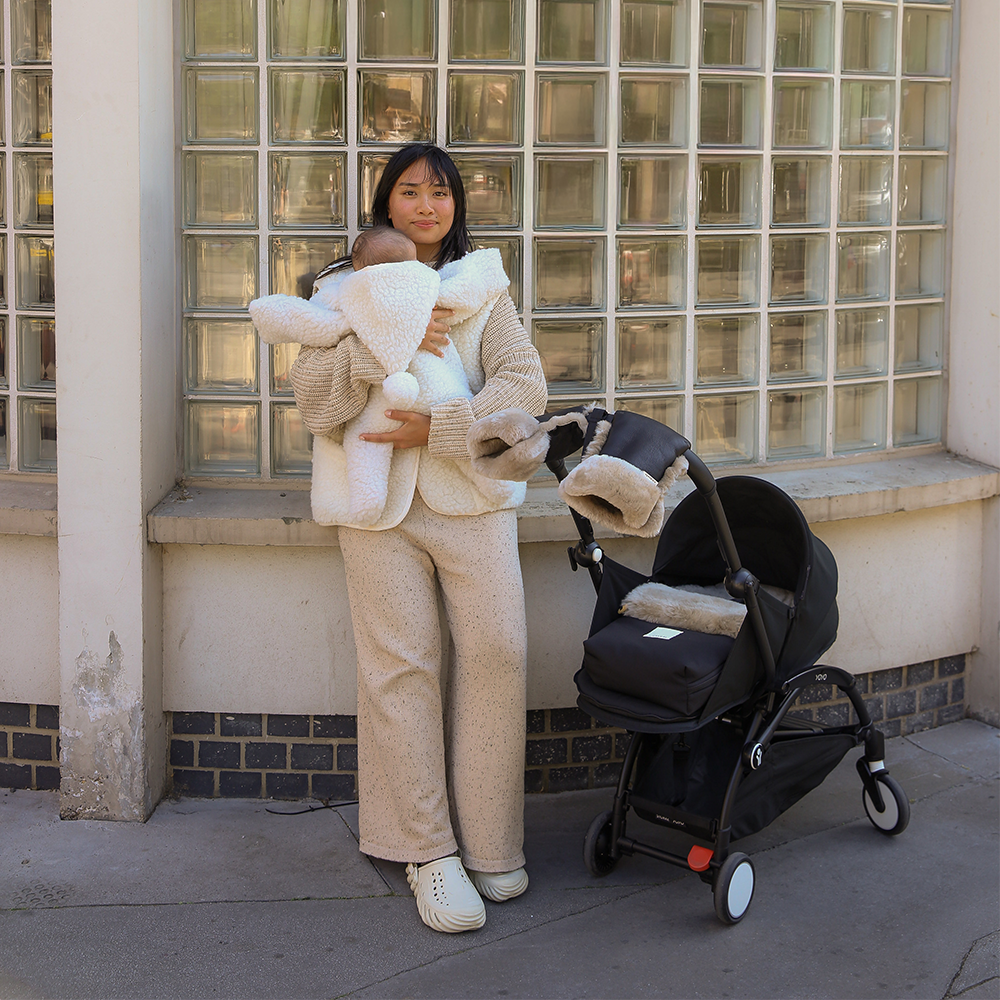 BINIBAMBA  Schaffell Kinderwagen Fusssack 0 bis 6 Monate Toast
