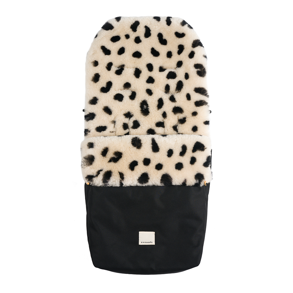 BINIBAMBA  Schaffell Kinderwagen Fusssack für alle Gurtsysteme Leopard