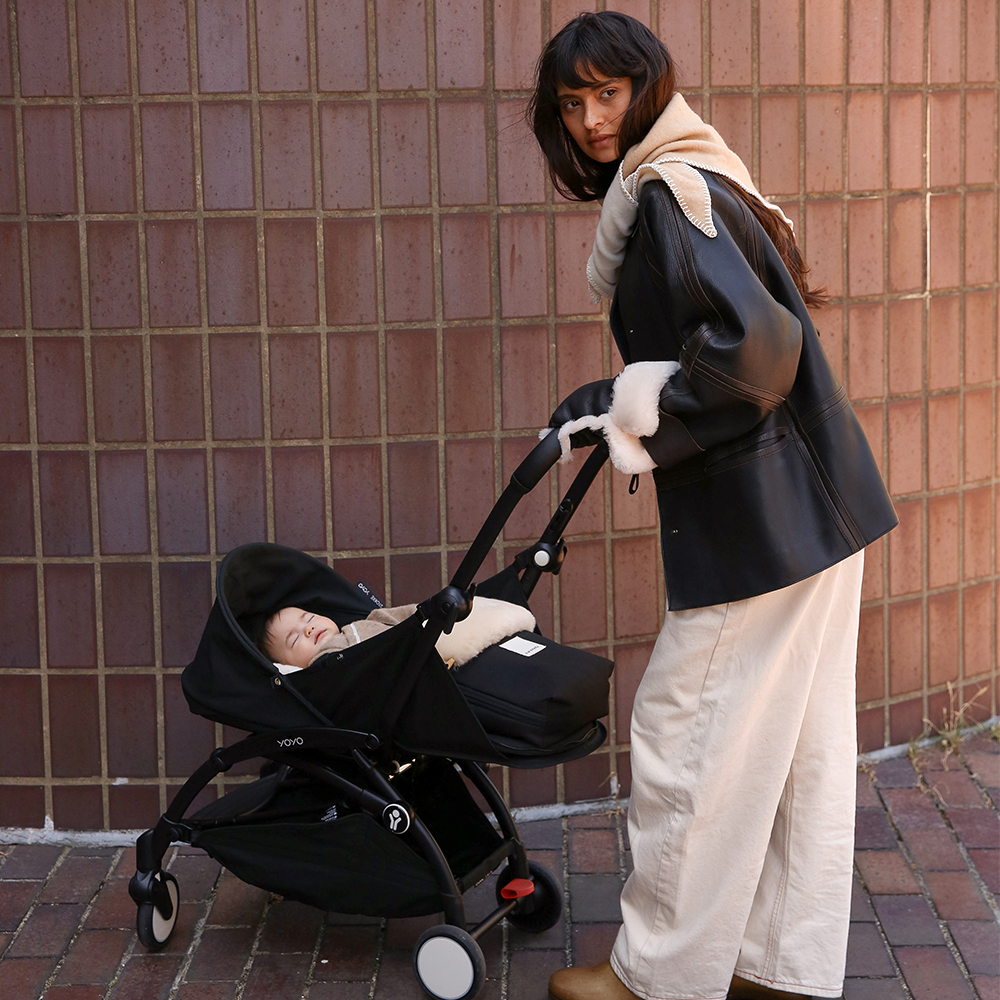 BINIBAMBA  Schaffell Kinderwagen Fusssack 0 bis 6 Monate Milk