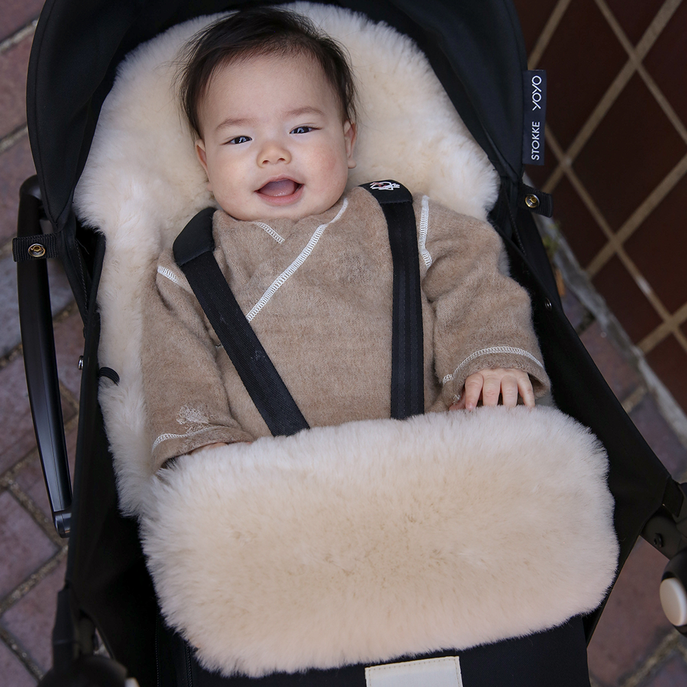 BINIBAMBA  Schaffell Kinderwagen Fusssack 0 bis 6 Monate Milk