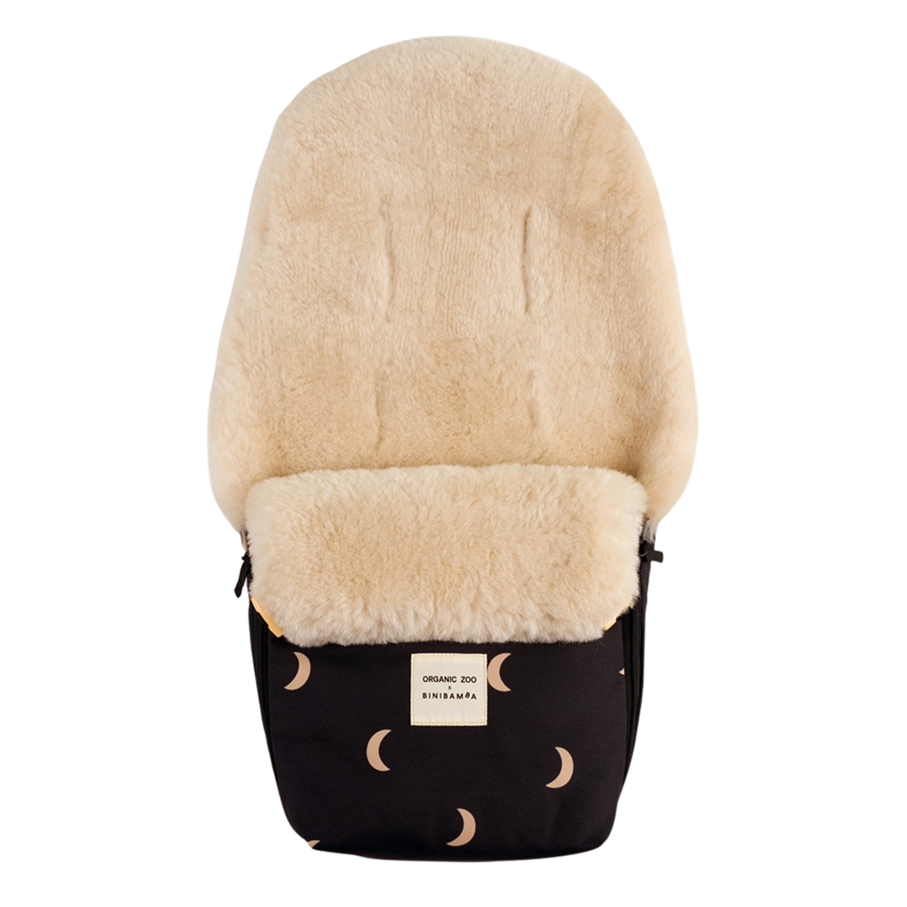 BINIBAMBA  Schaffell Kinderwagen Fusssack 0 bis 6 Monate 'OZ x Bini' Midnight Moon