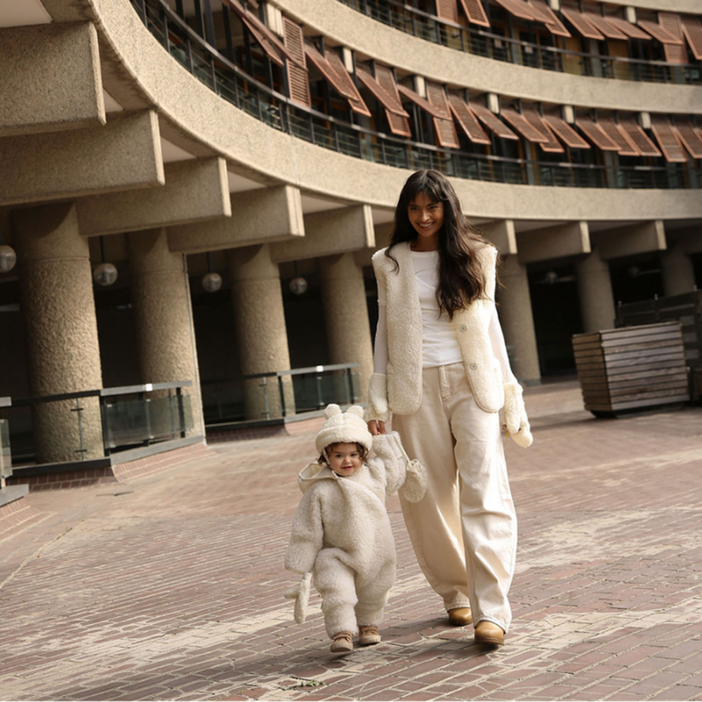 BINIBAMBA Merino Wool Hooded All-in-One Milk