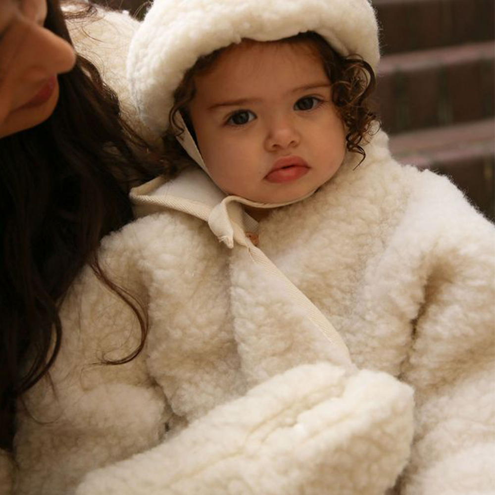 BINIBAMBA Merino Wool Hooded All-in-One Milk