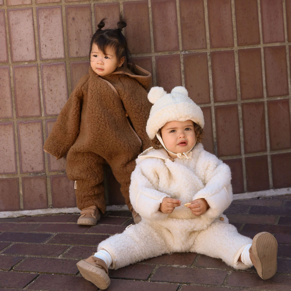 BINIBAMBA Merino Wool Hooded All-in-One Milk