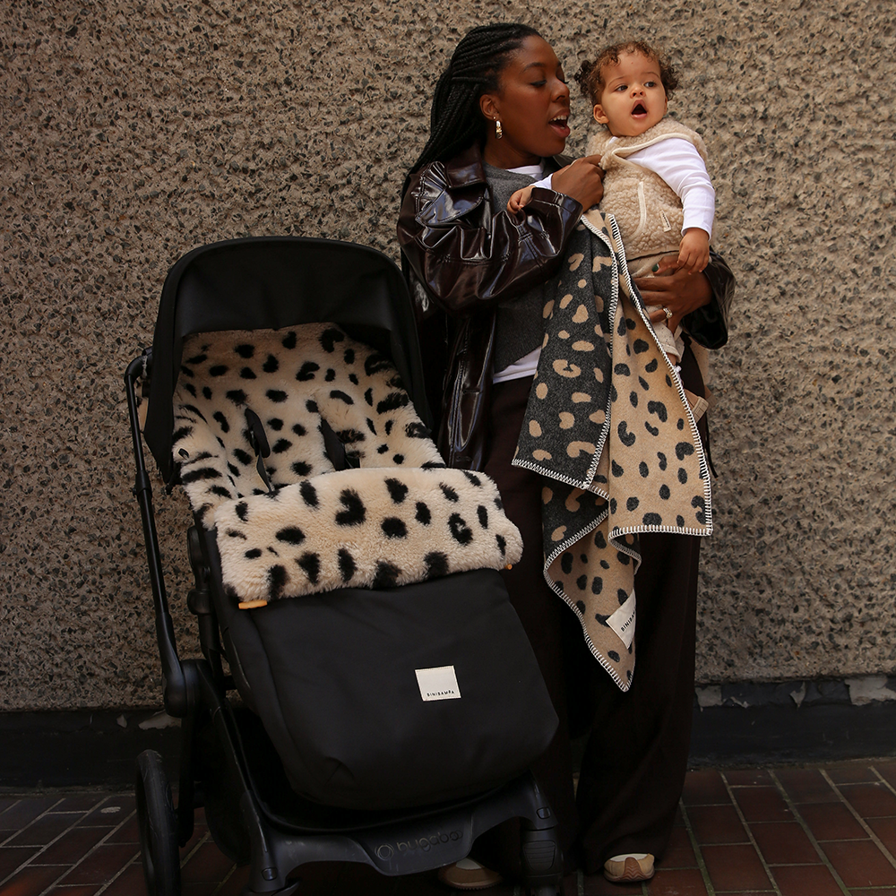 BINIBAMBA Merinowolldecke Leopard