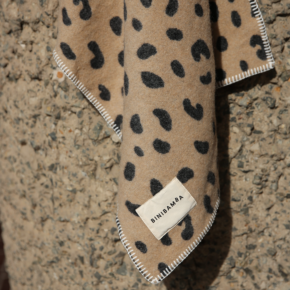 BINIBAMBA Merinowolldecke Leopard