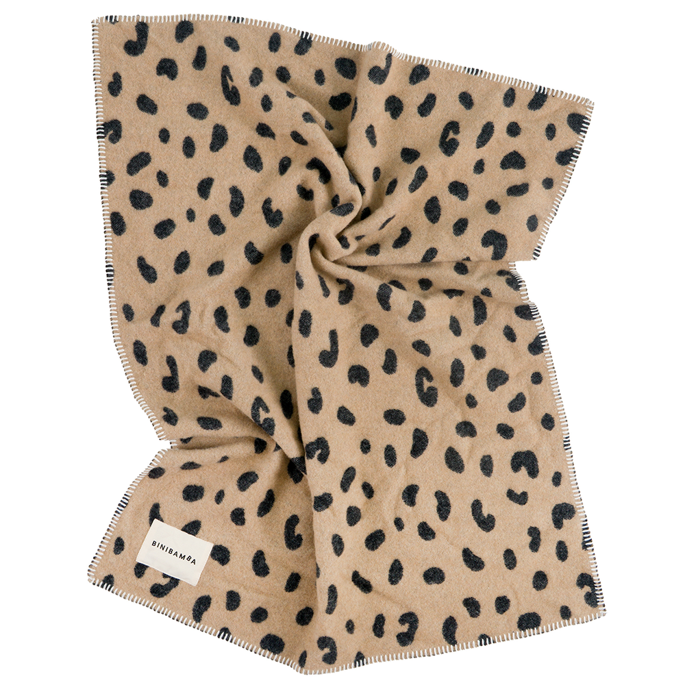 BINIBAMBA Merinowolldecke Leopard