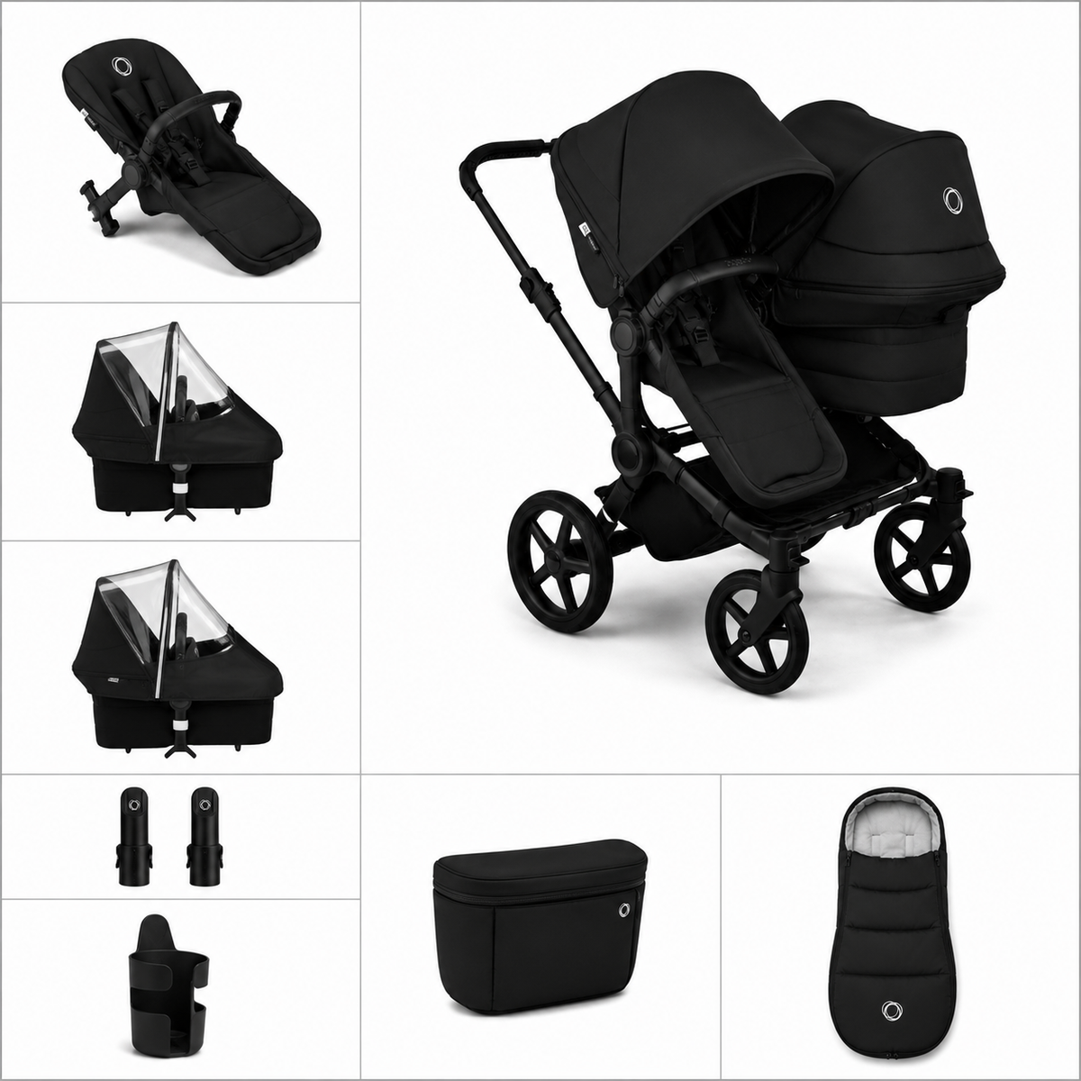 Bugaboo  Donkey 6 Double Essential Kinderwagen Bundle Heritage Black