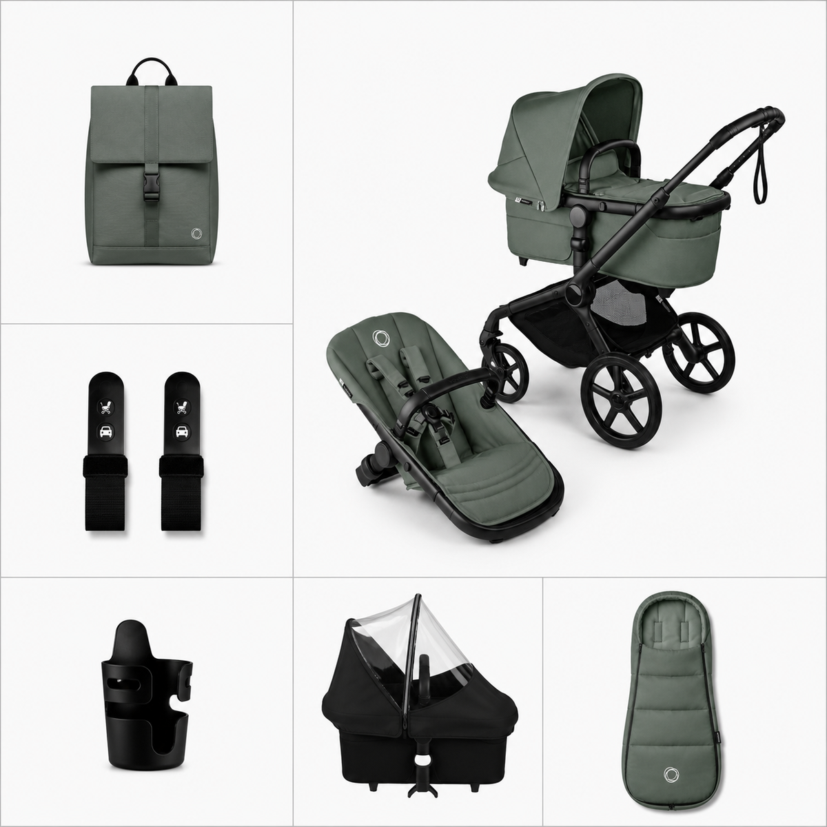 Bugaboo  Fox 5 Renew Essentials Bundle  Forest Green /Gestell Black